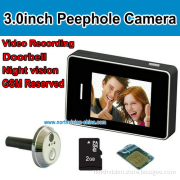 3.0 Inch Touch Screen Door Peephole Camera with Photo Shooting and Video Recording Function